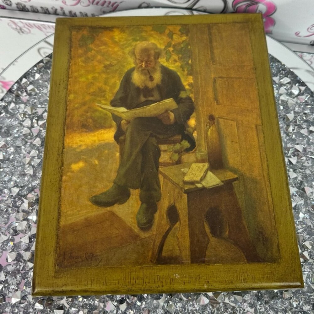 Wall decor Vintage Art Print with Gold and Brown Tones